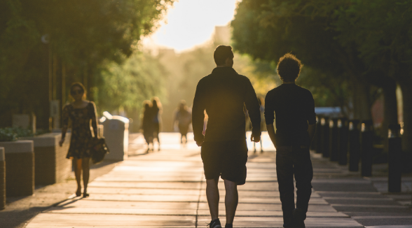 Students walking